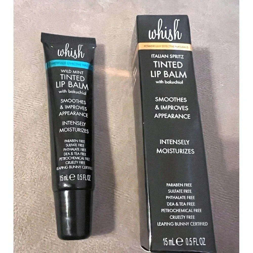 Whish Tinted Lip Balm set of 2 Wild Mint Italian Spritz W/ Bakuchiol